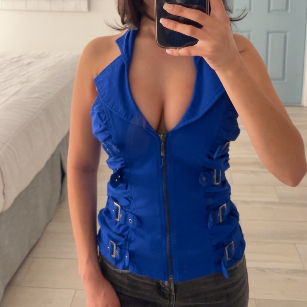 Blue Halter Top